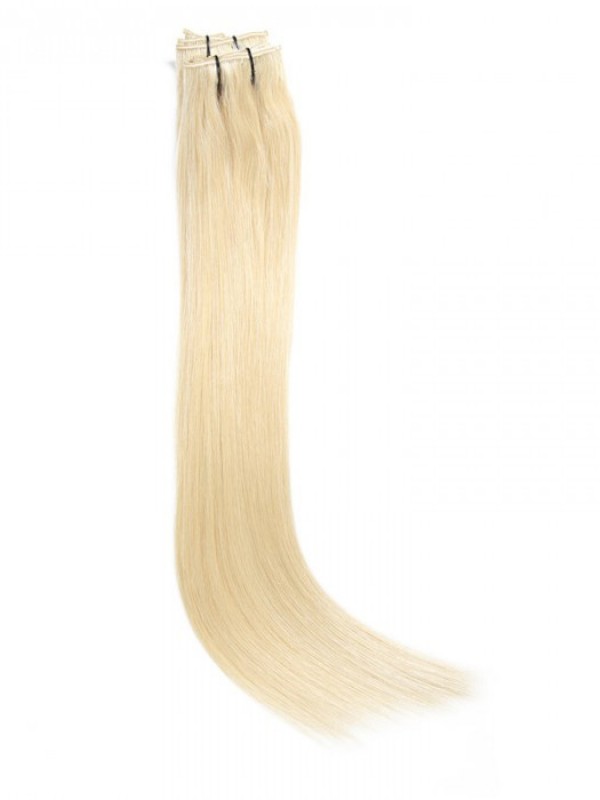 100g Lightest Blonde Clip In Hair Extensions Cheap Virgin Hair Extensions 8Pcs/set