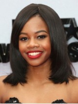 Gabrielle Douglas Medium Straight Capless Synthetic Wigs With Side Bangs 14 Inches