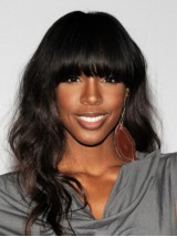 Kelly Rowland Long Wavy Capless Synthetic Wig With Bangs 18 Inches
