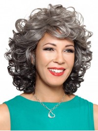 Elengant Medium Gray Capless Synthetic Wigs 14 Inches