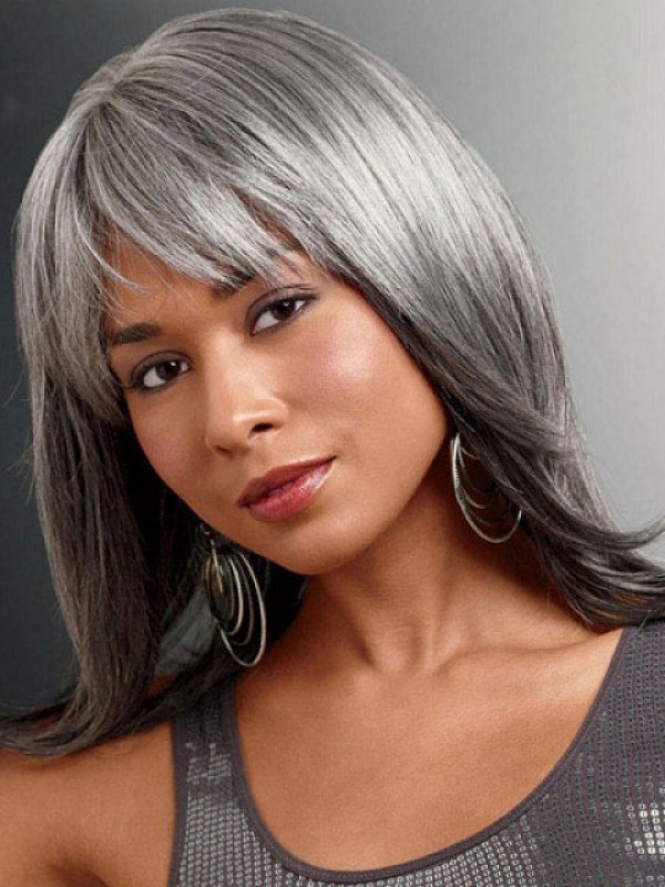 Long Smooth Capless  Synthetic Hair Wigs 16 Inches