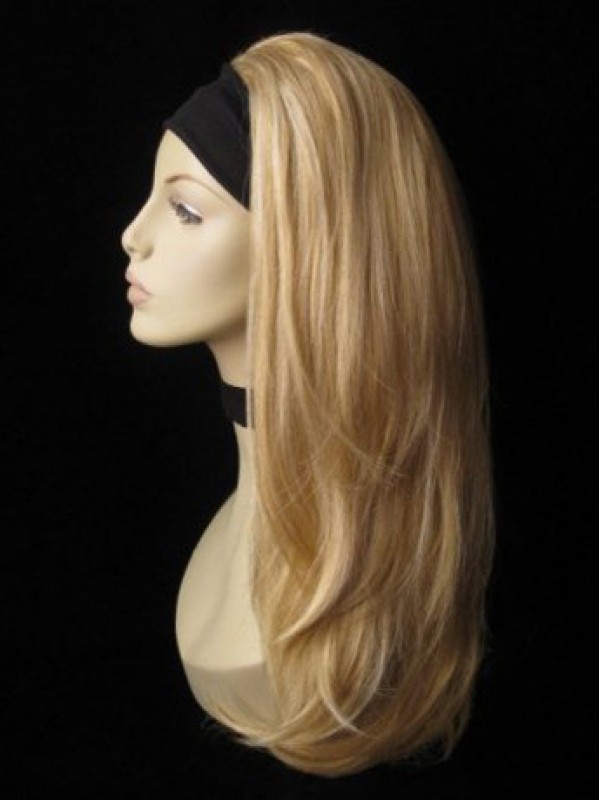 Great Blonde Straight Long Human Hair Wigs & Half Wigs