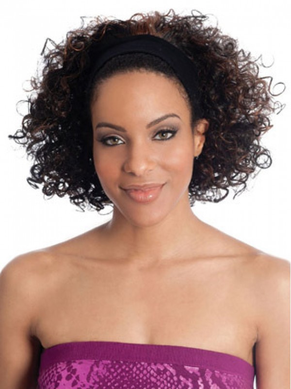 Refined Brown Curly Chin Length Human Hair Wigs