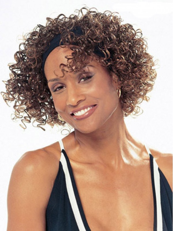 Refined Brown Curly Chin Length Human Hair Wigs