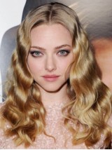Amanda Seyfried Central Parting Blonde Wavy Long Lace Front Human Hair Wigs