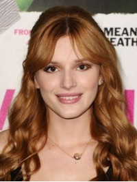 Bella Thorne Central Parting Long Wavy Lace Front Synthetic Wigs