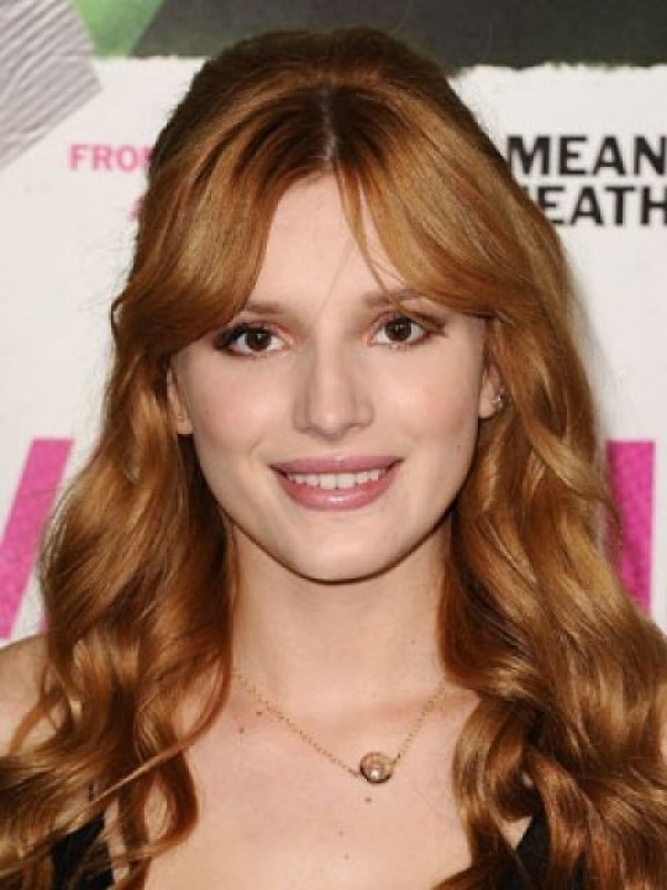 Bella Thorne Central Parting Long Wavy Lace Front Synthetic Wigs