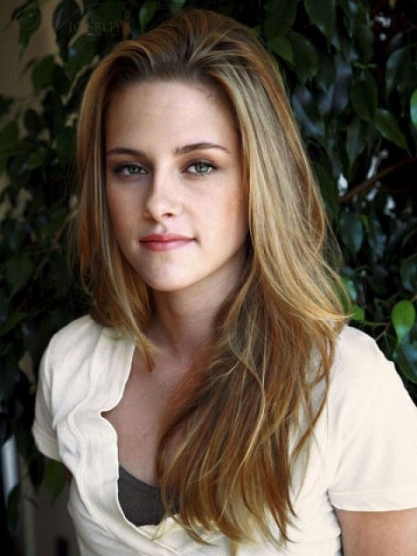 Kristen Blonde Long Straight Lace Front Human Hair With Side Bangs