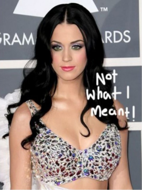 Katy Perry Central Parting Long Wavy Synthetic Capless Wigs