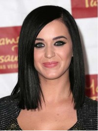 Katy Perry Medium Straight Lace Front Synthetic Wigs With Side Bangs