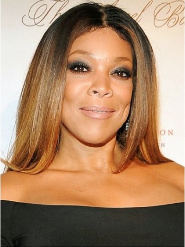 Wendy Williams Central Parting Ombre Long Straight Full Lace Human Hair Wigs