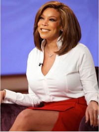 Wendy Williams Straight Short Lace Front Human Hair Wigs With Side Bangs