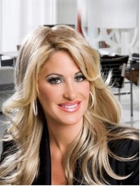 Kim Zolciak Long Wavy Capless Synthetic Wig With Side Bangs
