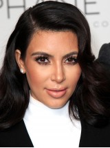 Kim Kardashian Long Wavy Capless Synthetic Wigs With Side Bangs