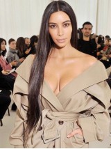 Kim Kardashian Central Parting Long Straight Lace Front Synthetic Wigs