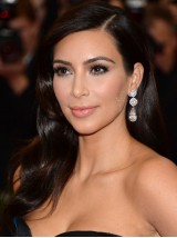 Kim Kardashian Wavy Long Lace Front Human Hair Wigs With Side Bangs