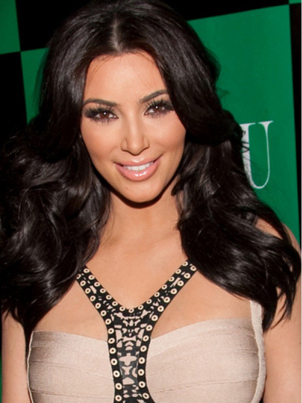 Kim Kardashian Central Parting Long Wavy Capless Synthetic Wigs