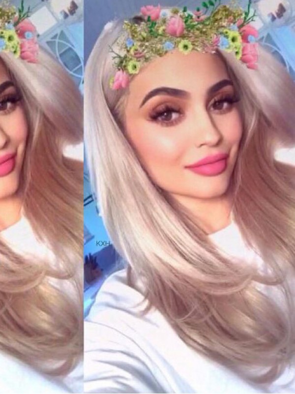 Kylie Jenner Long Straight Synthetic Lace Front Wigs