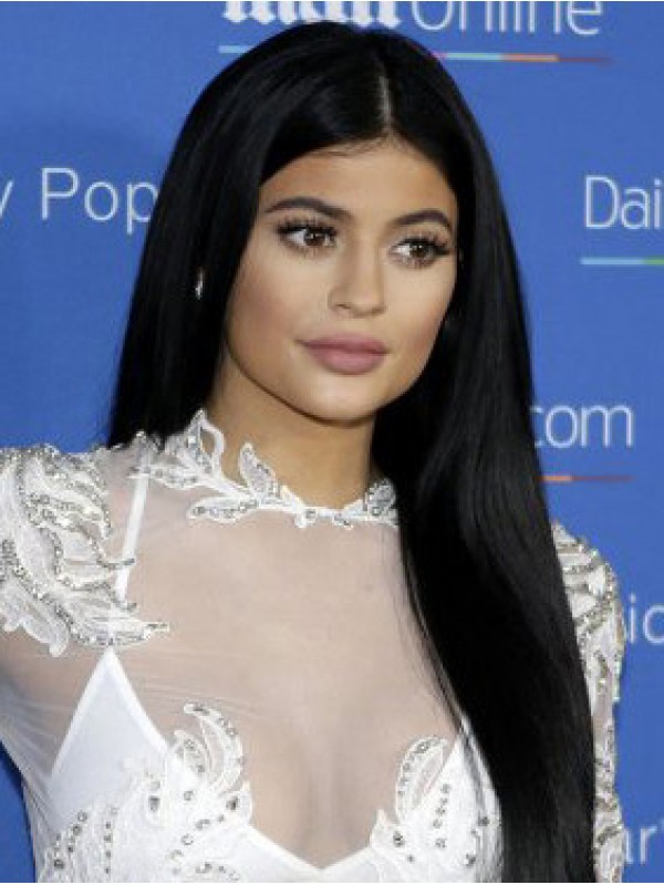 Kylie Jenner Long Straight Central Parting Synthetic Lace Front Wigs