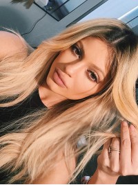 Kylie Jenner Central Parting Long Straight Synthetic Lace Front Wigs