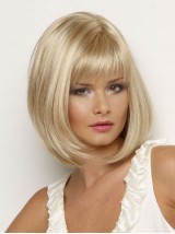 Bob Blonde Short Straight Capless Synthetic Wig