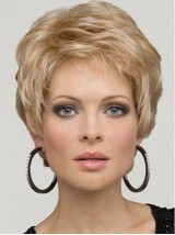 Blonde Short Wavy Lace Front Synthetic Wig