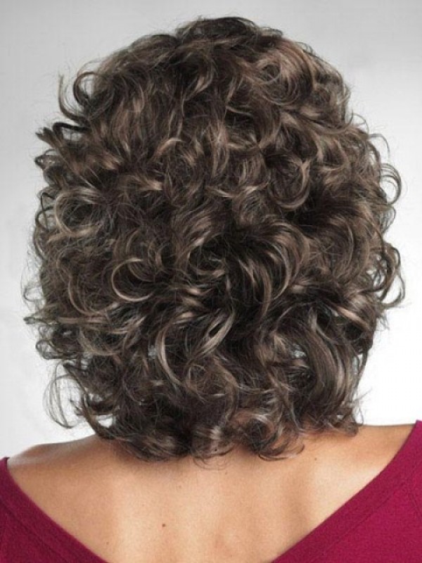 Medium Curly Capless Synthetic Wig