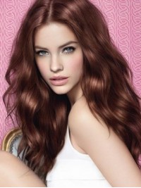 Brown Wavy Long Synthetic Capless Wig