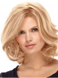 Medium Blonde Wavy Lace Front Synthetic Wig