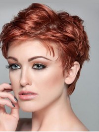 Red Short Straight Lace Front Synthetic Wig