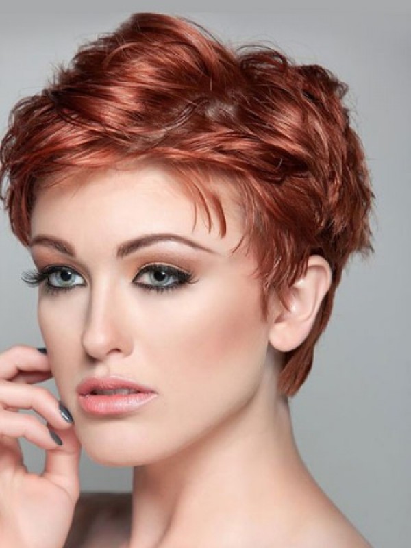 Red Short Straight Lace Front Synthetic Wig