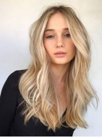 Blonde Long Wavy Lace Front Synthetic Wigs
