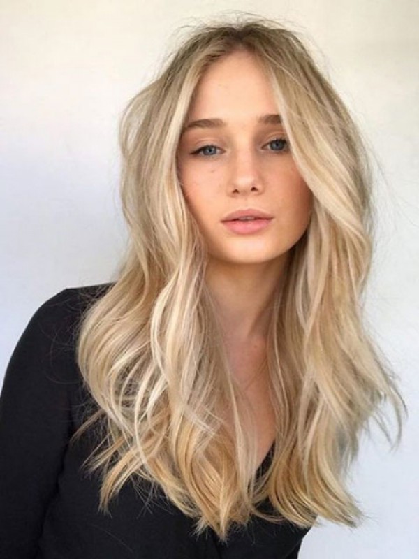 Blonde Long Wavy Lace Front Synthetic Wigs