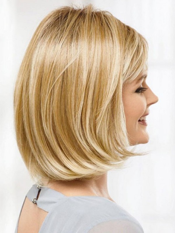 Short Straight Blonde Bob Capless Synthetic Wig