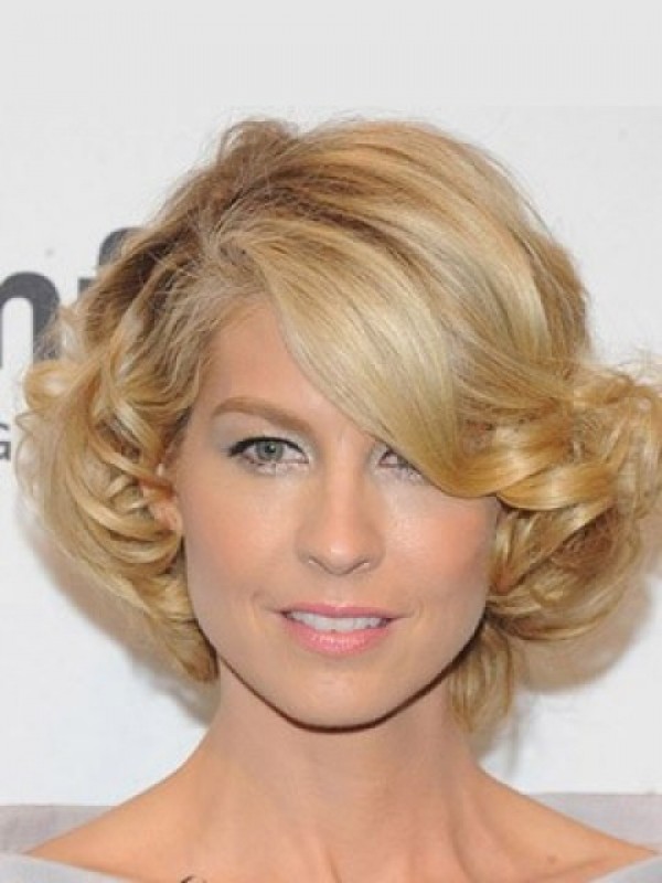 Blonde Lace Front Short Wavy Synthetic Wig