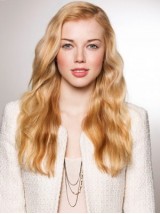 Long Blonde Wavy Lace Front Synthetic Wig