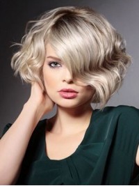 Short Wavy Capless Synthetic Wig