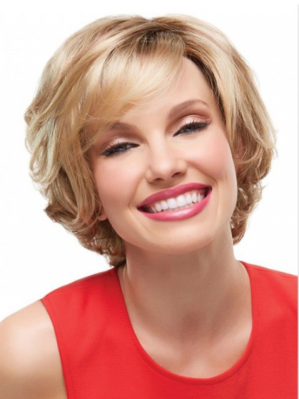 Blonde Short Wavy Full Lace Synthetic Wig