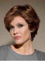 Brown Short Wavy Synthetic Lace Front Wig