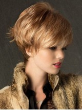 Blonde Short Straight Capless Synthetic Wig