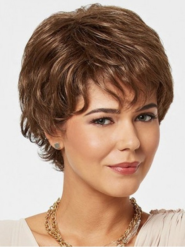 Brown Short Straight Capless Synthetic Wig