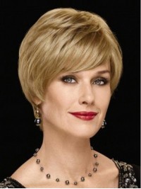 Blonde Short Straight Lace Front Wavy Synthetic Wig