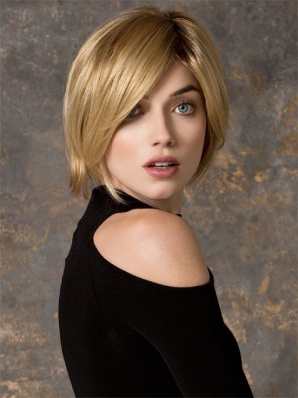 Short Straight Blonde Full Lace Synthetic Wig
