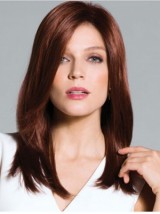 Brown Long Straight Capless Synthetic Wig