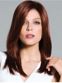 Brown Long Straight Capless Synthetic Wig