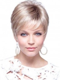 Blonde Short Straight Capless Synthetic Wig