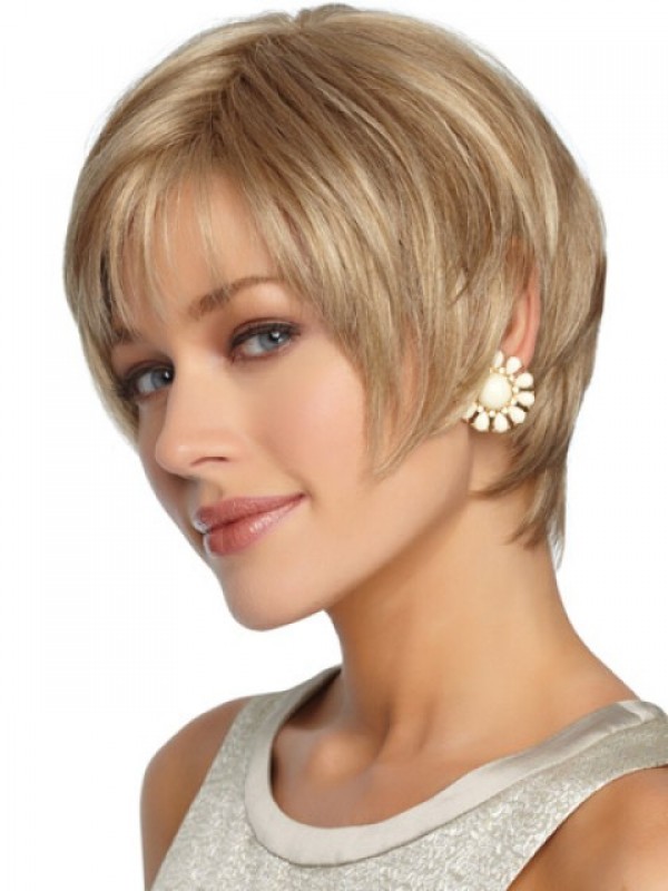 Blonde Short Straight Capless Synthetic Wig