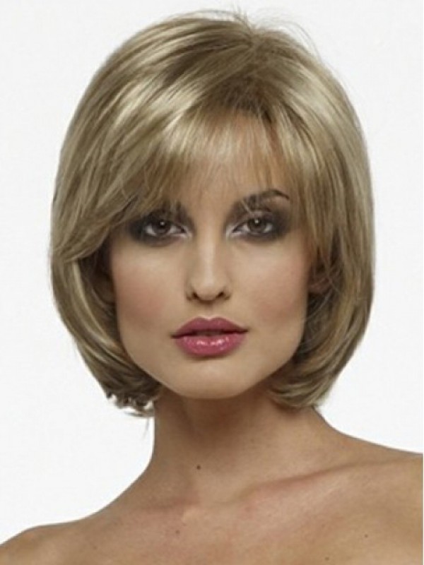 Blonde Short Bob Straight Capless Synthetic Wig