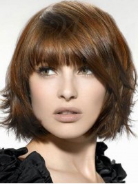 Brown Bob Straight Short Capless Synthetic Wig