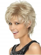Blonde Short Wavy Capless Synthetic Wig